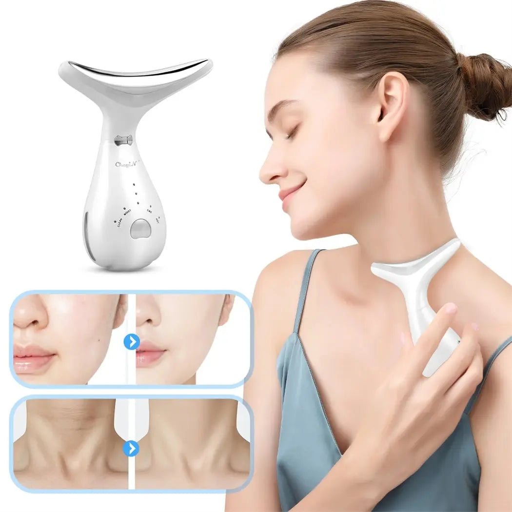 Neck Beauty Device Facial Massager LED Photon Machine Face Lifting Firming Neck Wrinkle Removing Whitening Skin Care Tool